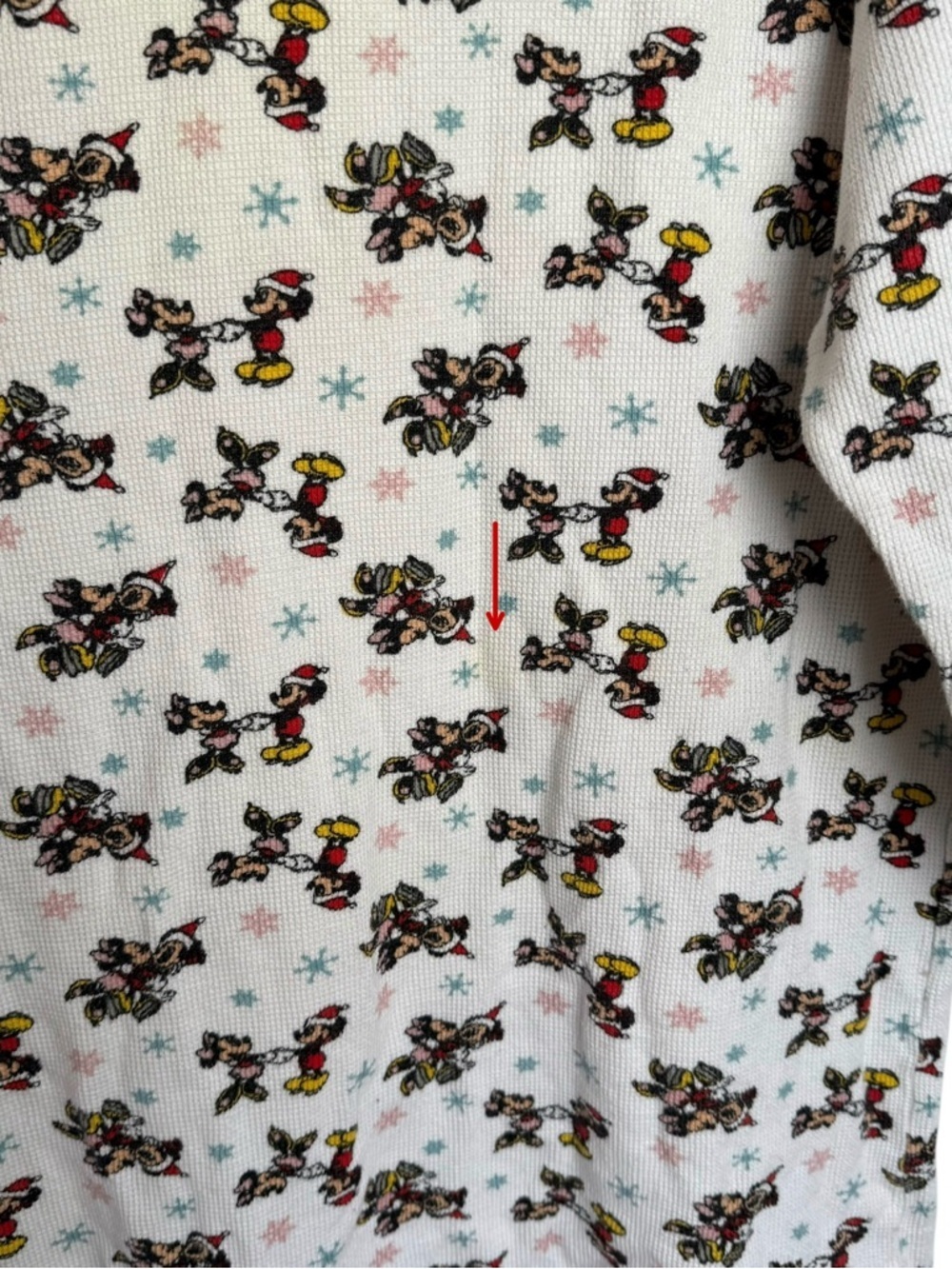 Mickey Inc Thermal Waffle Knit Sleep Shirt One Size Vintage Winter Snowflake - Picture 7 of 10